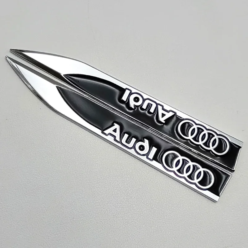 For Audi Sline Q2 Q3 Q5 Q7 A1 A3 A4 A5 A7 SQ5 RS5 TT Accessories 2pcs Metal S LINE Logo Car Fender Sticker Side Leaf Board Decal