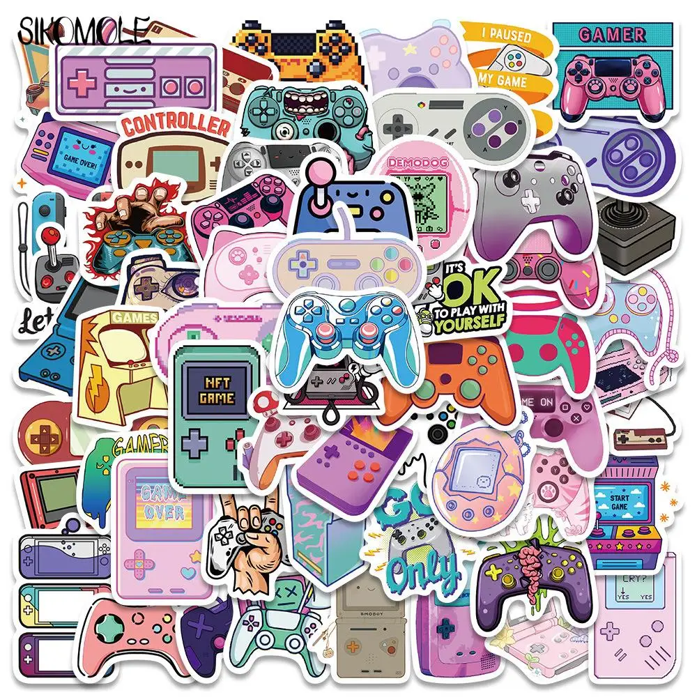 10/30/60pcs Cartoon Color Toy Game Controller Graffiti Stickers DIY Toys Kids Luggage Skateboard Suitcase Guitar Decals Sticker