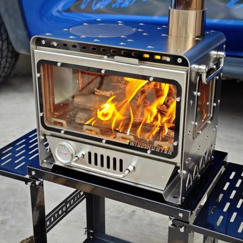 Outdoor Watching Fire Stove Picnic Fireplace Stainless Steel Durable Cooking Pellet Burner Heating Furnace Camping Supplies