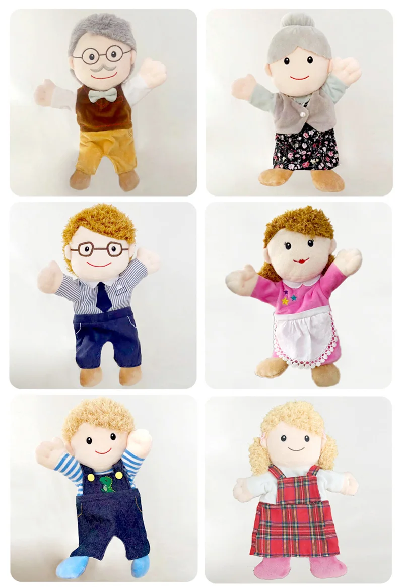Familie Weiche Stofftier Puppe Papa Mama Bruder Schwester Cosplay Plüsch Puppe Pädagogisches Baby Spielzeug Kawaii Hand Finger Puppe – Detail 8