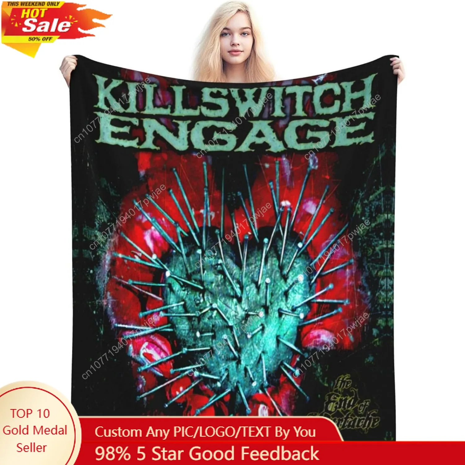 

Killswitch Rock Band Engage Throw Blanket Fleece Blanket Sofa Blankets Queen for All Season Soft Blankets for Couch Breathable
