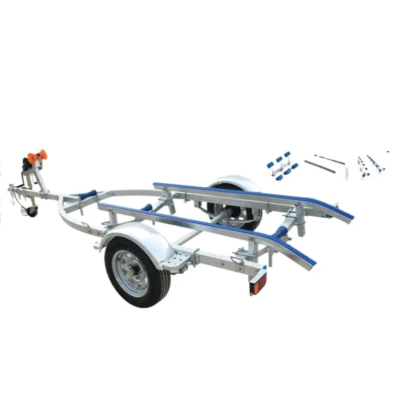 4.05M Trailer Rack, Hot-dip Galvanized Material Trailer, Suitable for Inflatable, Patrol,  Yacht Rubber and Motor Boat