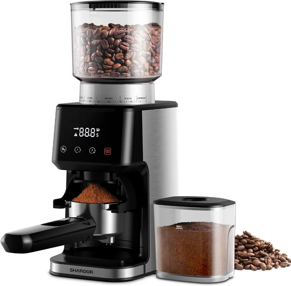 SHARDOR Conical Burr Coffee Grinder for Espresso with Precision Timer, Touchscreen Adjustable Electric Burr Mill，for Home Use