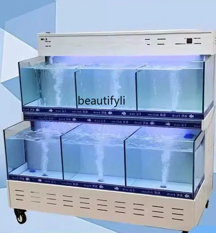 

Mobile Shellfish Pool Refrigeration Special Aquatic Product Display Seafood Fish Tank Commercial Fresh Produce Supermarket