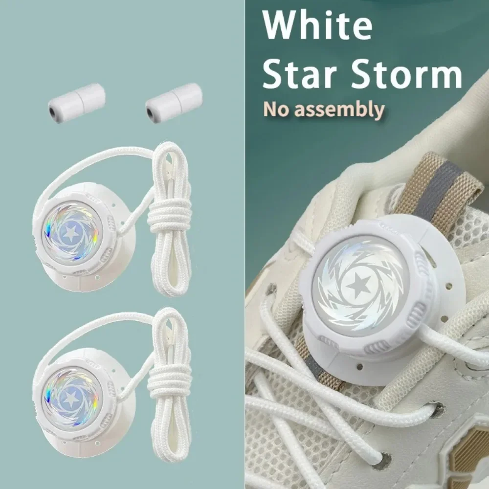 Upgraded Automatic No Tie Shoelaces, Thick Rope Swivel Buckle Laces for Adults & Kids Sneakers
