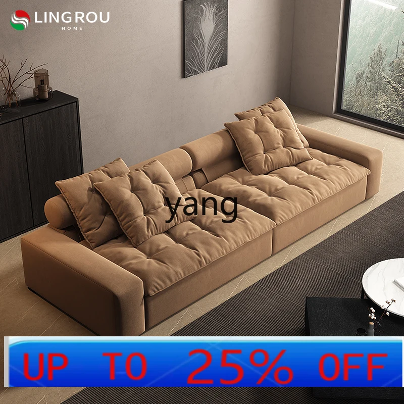 

LH frosted cloth sofa tofu cubes down big sitting deep minimalist straight row sofa