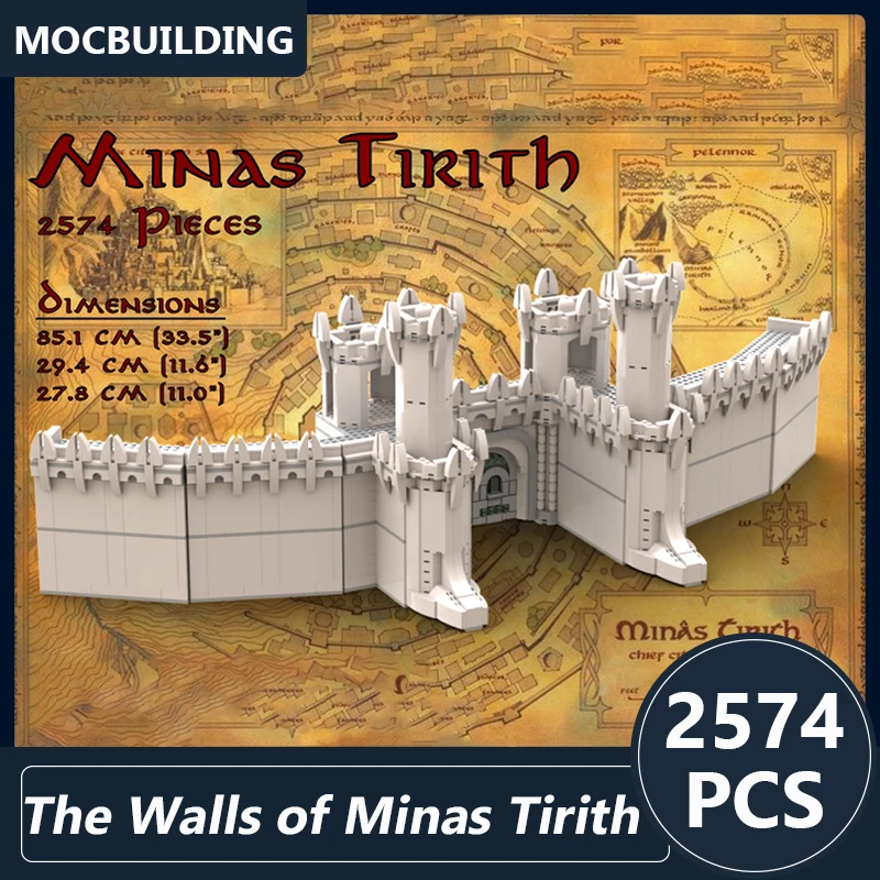 The Walls of Minas Tirith Model Moc Building Blocks DIY Assembled Bricks Castle Architecture Display Collect Toys Gifts 2574PCS