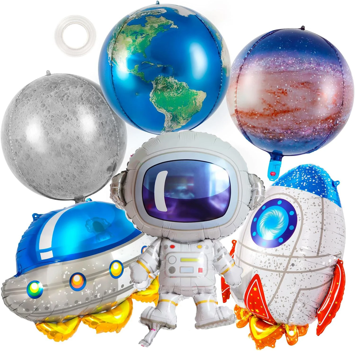 6 Pcs/Set Astronaut Spaceman Foil Balloons for Baby Kid\'s Space Themed Party Supplies Happy Birthday  Baby Shower Decoration