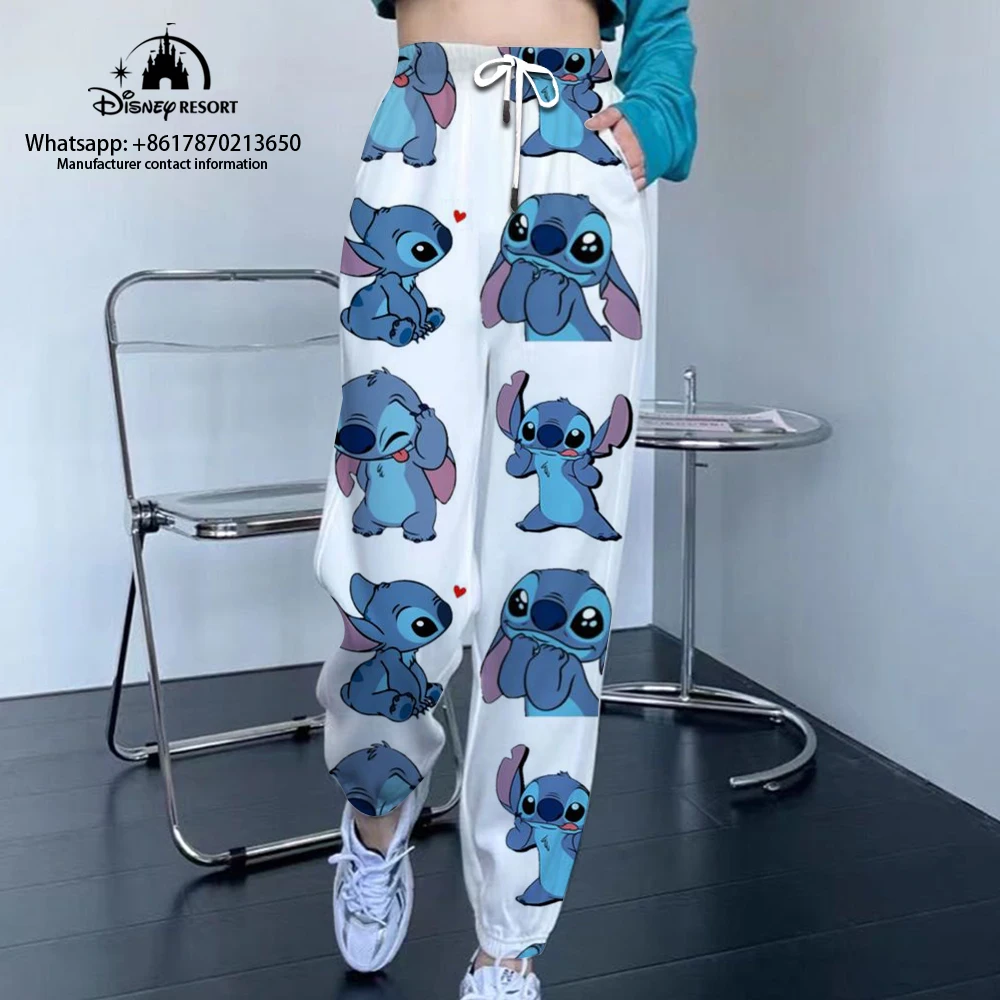 Stitch and Mickey Minnie Fall Hot Sale Kawaii Women\'s Fashion Casual Jogging Sweatpants Street Style Drawstring Pants y2k