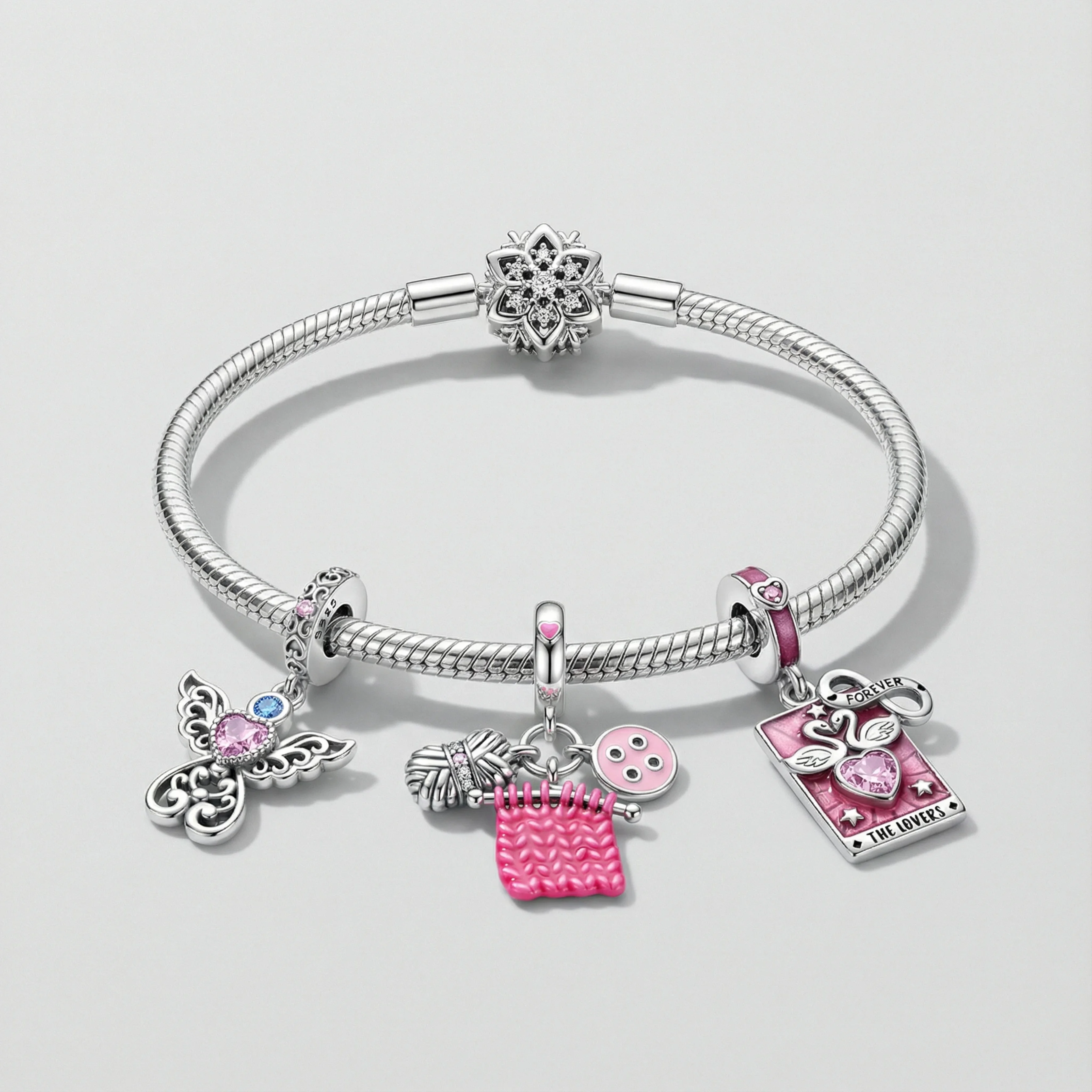 

Подвеска-шарм «Розовый ангел» из стерлингового серебра 925 пробы с кубическим цирконием, подходит для браслетов и ожерелий своими руками, подарок для нее, Colgante Plata