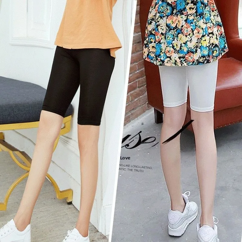 New Women's Five-Seven Modale Modal Sporty Tight-Fit Nine-Piece Pants Breathable Comfortable High-Waist Casual Pure Color
