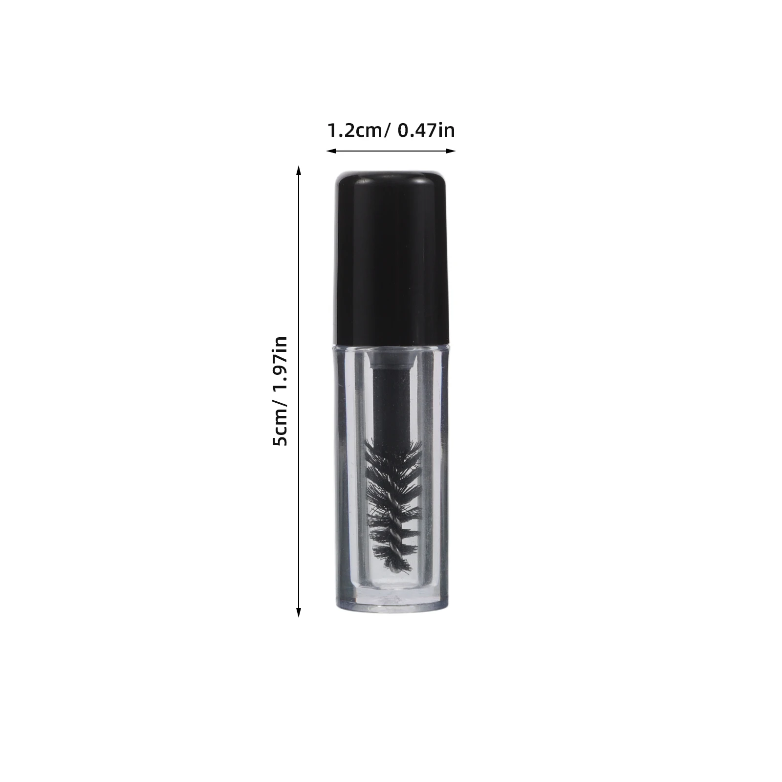 12 個ミニマスカラチューブ空の透明な詰め替え可能なラッシュクリームボトルブラックトラベルサイズコンテナコンパクトラッシュパッケージ