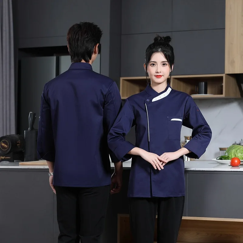 C252 Unisex Chef Jacket Shirt Kitchen Bakery Work Uniform Food Service Waiter Costume Catering Restaurant Cooking Cook Coat