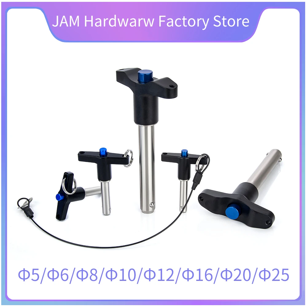 

Fastening Quick Release Pin MJ117 Button Type Stainless Steel Locating Pins Ball Pin With Aluminum Alloy T-Handle