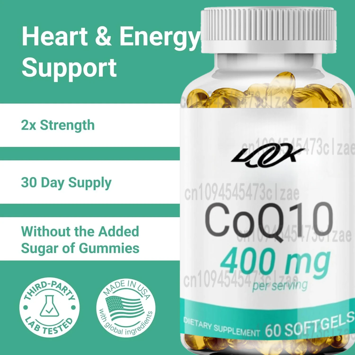 CoQ10  Softgels, Ultra CoQ10 , 3x Better Absorption, Antioxidant for Heart Health & Energy Production, Coenzyme Q10 Vitami