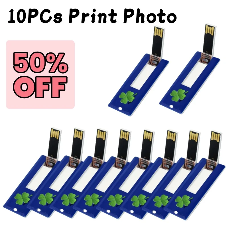 10pcs/lot Mini Business Card USB Flash Drive 2.0 4GB to 32GB Memory 16gb with Custom Logo Plastic Pen Gift Mini Credit Card