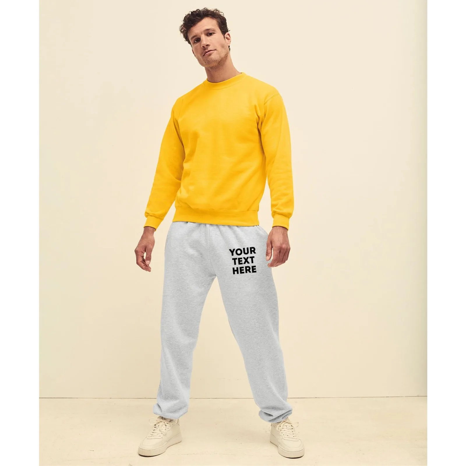 Calças de moletom personalizadas com estampa - Adicione seu próprio texto/foto - Calças casuais S-2XL