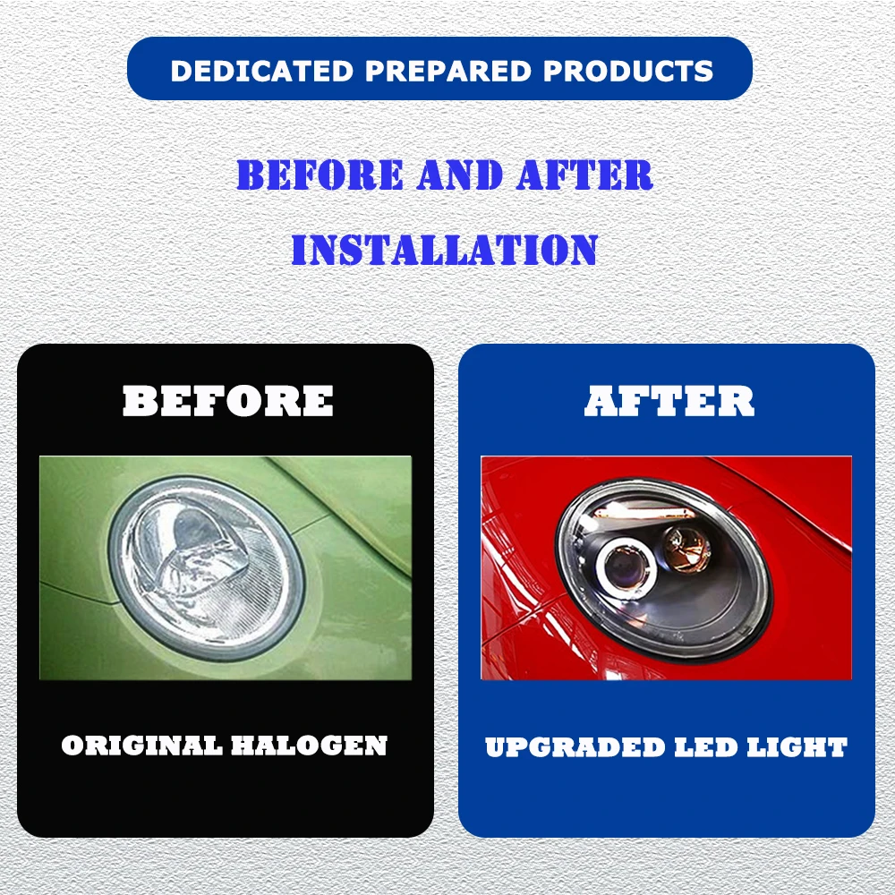 LED HeadLights For VW Beetle 1998-2005 To New Style Full Led DRL Car Head Lamp Assembly Signal Accessories Modified Lamp