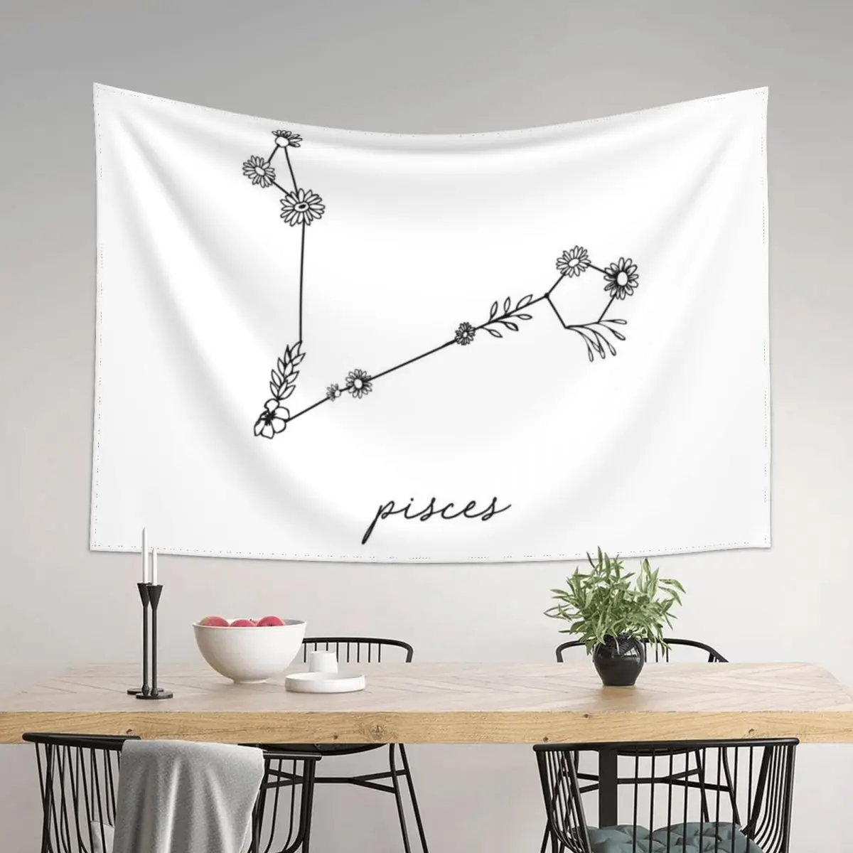 

Pisces Zodiac Wildflower Constellation Tapestry Bedroom Decoration Room Decoration Korean Style Things To The Room Tapestry
