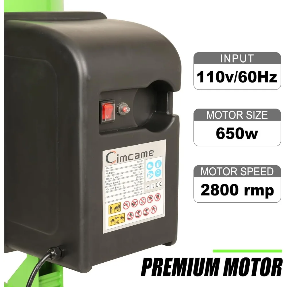 خلاط 5.7 قدم مكعب عربة يدوية محمولة آلة خلط الأسمنت الكهربائية لبذور الملاط الجص