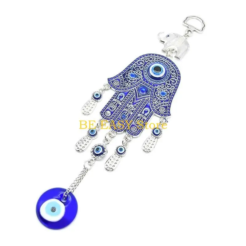 E28F Turkish Blue for Evil Eye Amulets Hand Wall for Protection Hanging Lucky Pendant