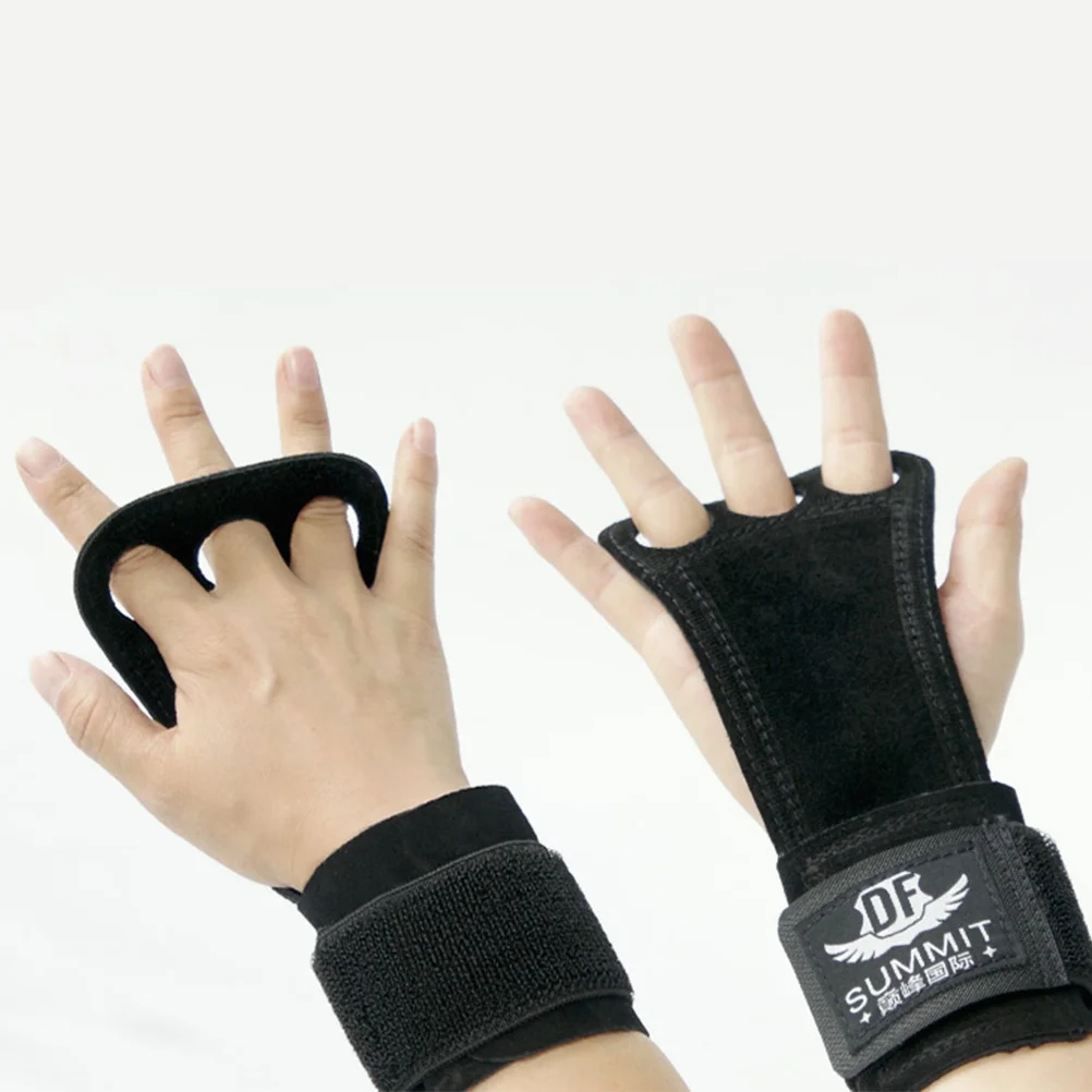 

1Pair Workout Hand Protection Breathable Fingerless Lightweight Gloves Long Wrist Support Weightlifting Gloves Black Size L