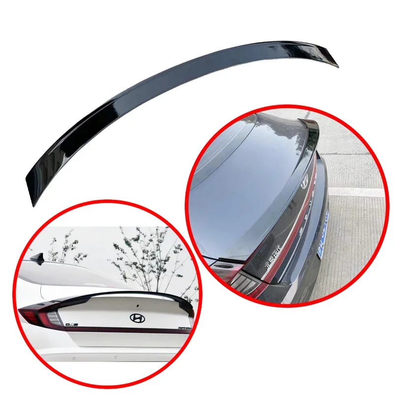 

Для Hyundai Sonata DN8 VIII 2020 2021 4-дверный седан из углеродного волокна, спойлер из АБС-пластика, заднее крыло, глянцевый черный или белый