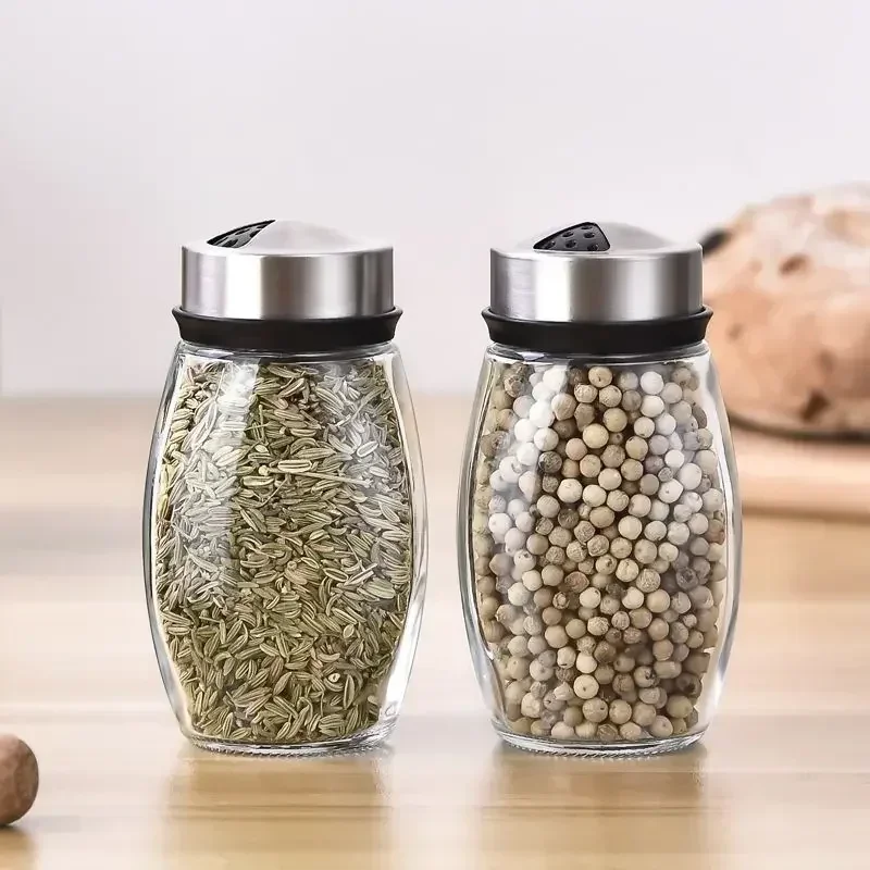 Rotating Seasoning Bottle Jar Rotating Base Gadgets Bottle 6-Pieces Set Kitchen Utensils Combination Herb Spice Tools