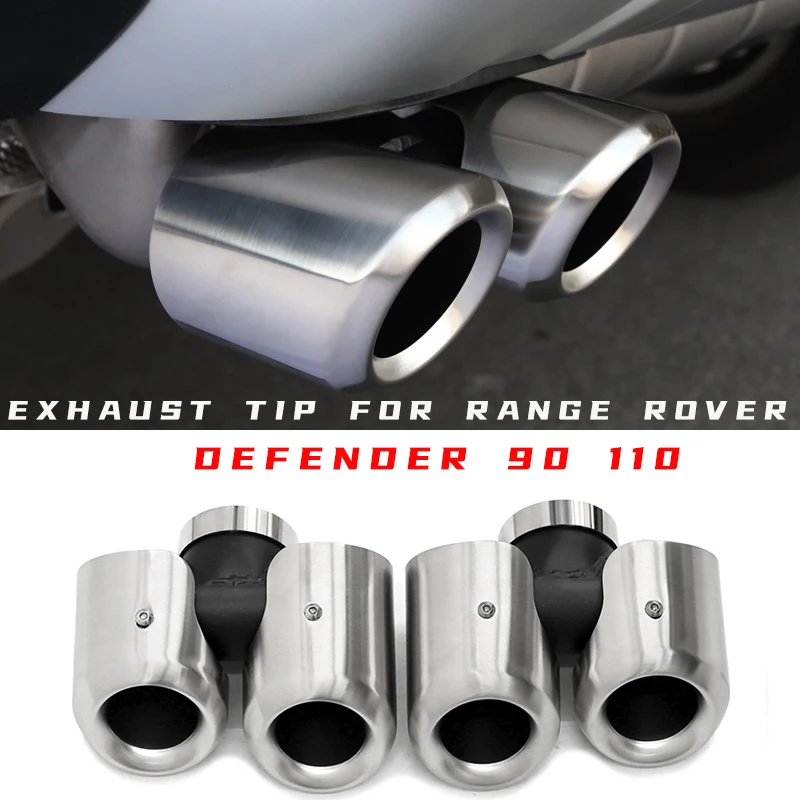 Quad Exhaust Tip For Land Rover Defender 90 Defender 110 2020-2024 Rear Exhaust Tailpipe Stainless Steel Car Muffler Tip