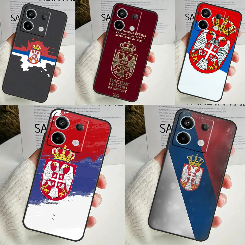 Flag of Serbia Serbian Case for Xiaomi Redmi Note 13 12 10 8 9 11 Pro 12S 10S 11S Redmi 13C 10A 10C 9C 12C Cover