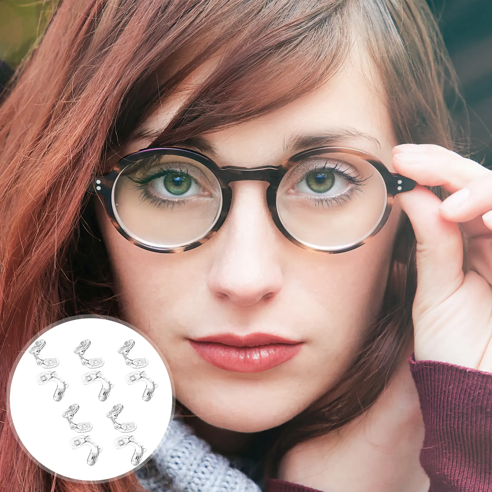 1Set Children Glasses Nose Pads Silicone U Shape Soft Non Slip Eyeglasses Nose Bridge Pads for Running Climbing Daily Use