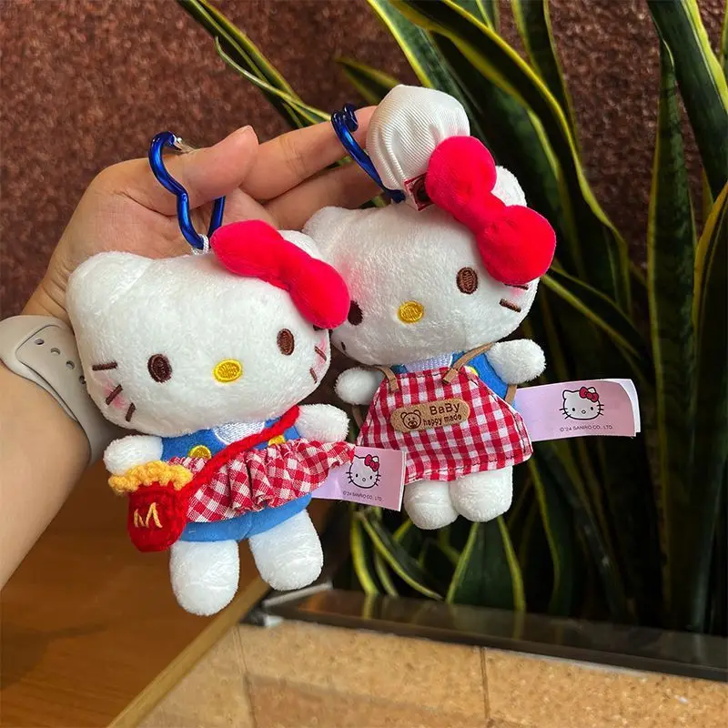 Kawaii Hellokitty Anime Portachiavi bambola di peluche Simpatico cartone animato Dressable Toys Borse Portachiavi Auto Appendini Regali di Natale per le ragazze