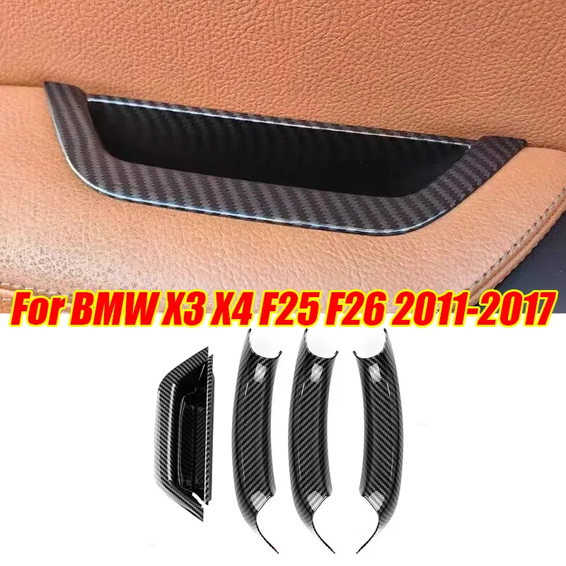 

Carbon Fiber Handle Interior Door Panel Pull Cover For BMW X3 X4 F25 F26 2011-17