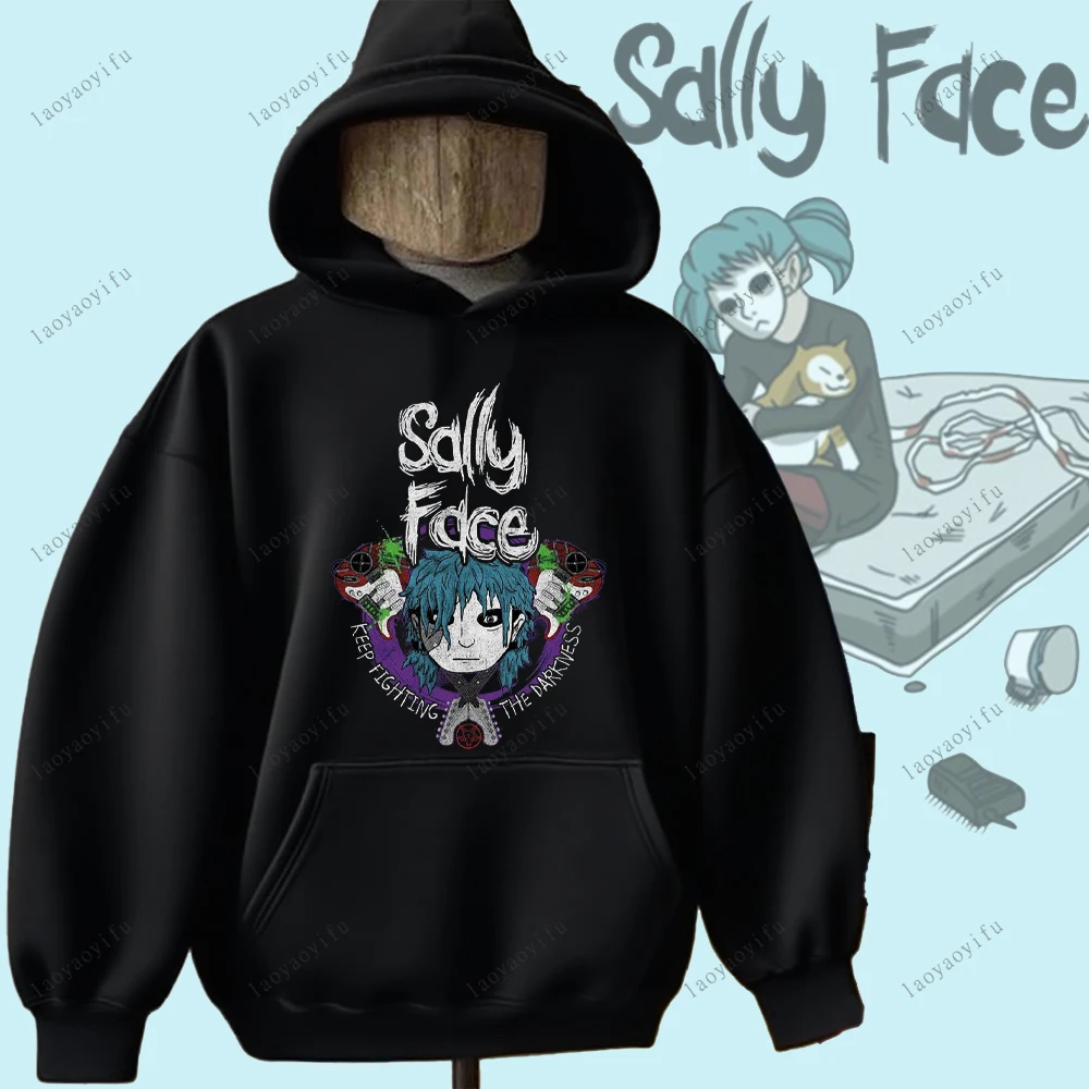 Sudadera con capucha Sally Face, juego de terror y misterio, jersey con cara de Sally, Sudadera con capucha cómoda con personalidad, Sudadera con capucha de hip-hop estampada