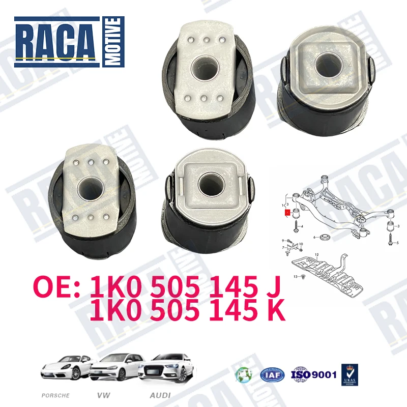 

For VW Golf Passat Audi A3 TT 4PCS Front Rear subframe mounting bushing 1K0505145J 1K0505145K