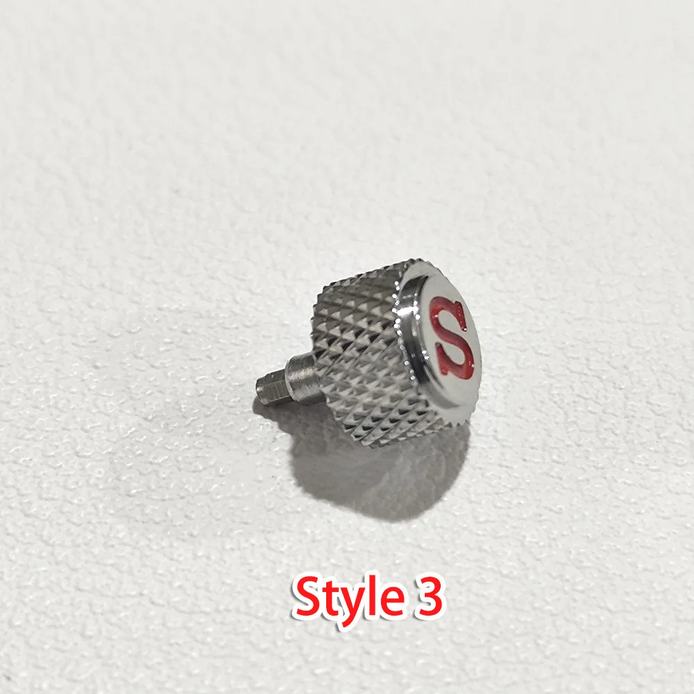 7mm NH35 Crown Screw-in crown Replace Watch For NH 34 NH 35 NH 36 Movement Watch Engraved Signed \'S\' Logo Stainless Steel Crowns
