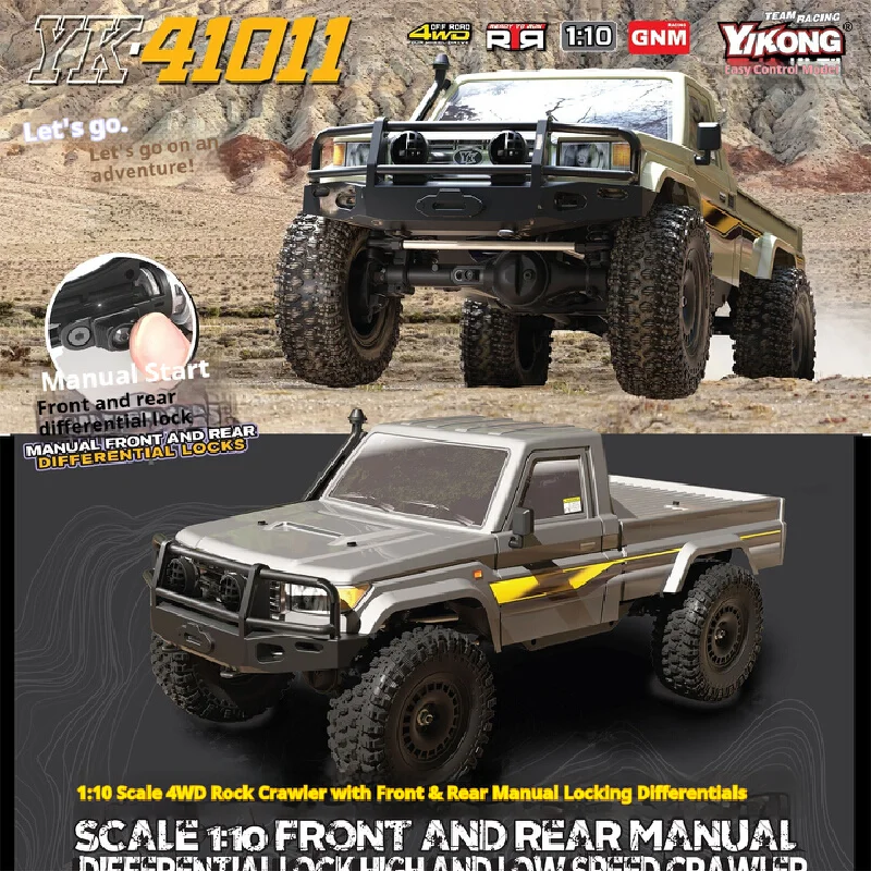 

YK41011 SE 1/10 Remote control electric brush four-wheel drive pickup truck climbing car off-road vehicle differential lock dual