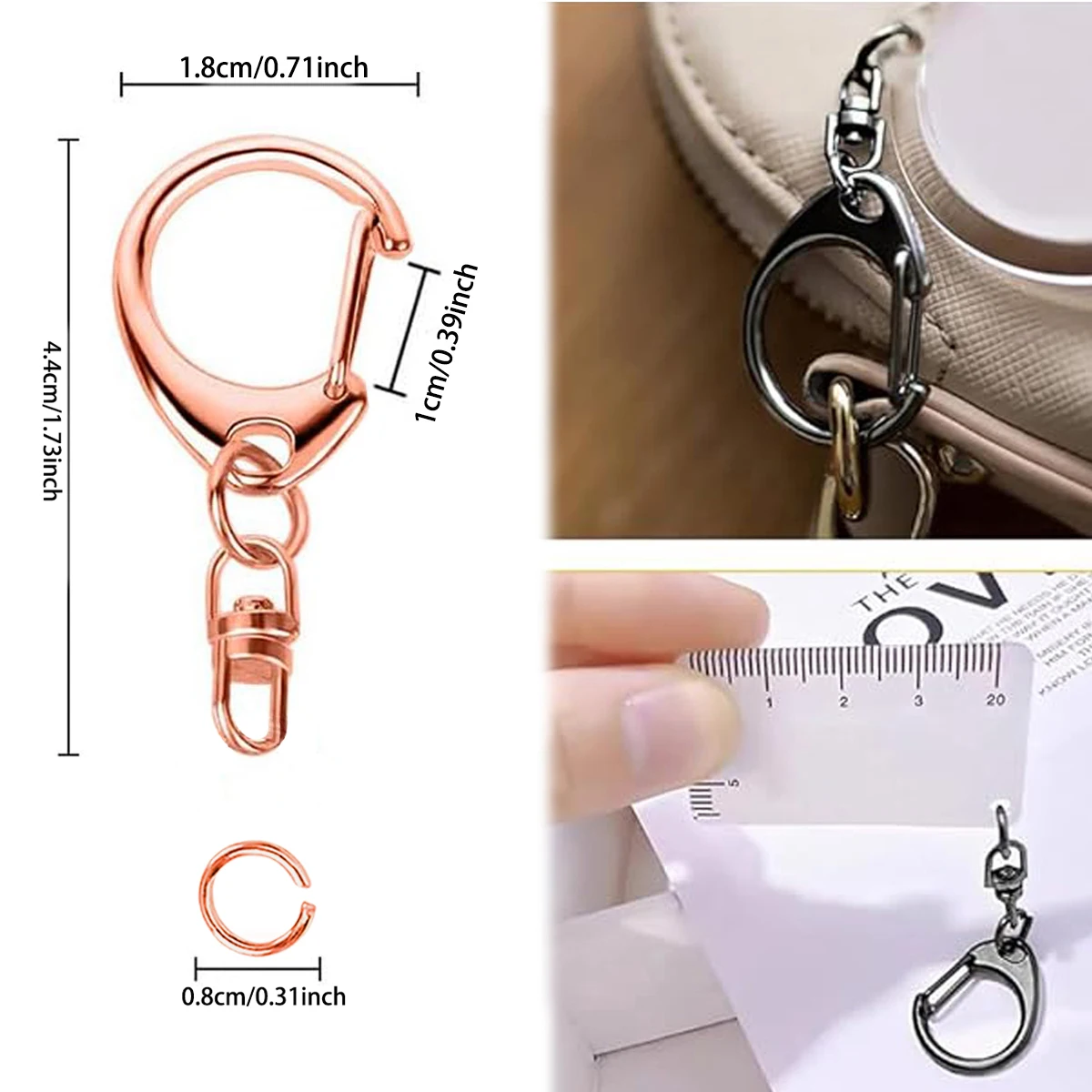 20/30/50 Sets Of Spring Keychain Chains With Open Jump Rings (Bulk), Suitable For DIY Handicrafts, Gifts, Jewelry Making, Bags image 2