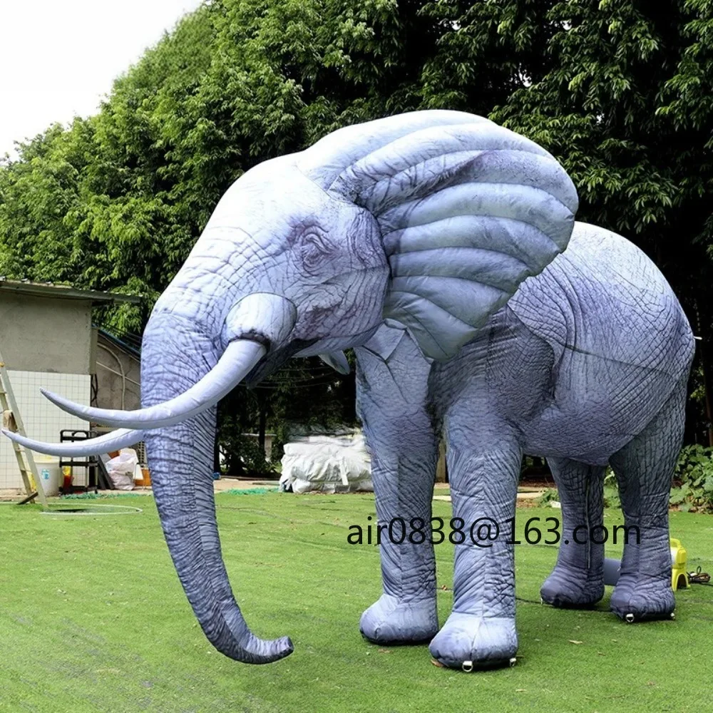 Modèle d'éléphant gonflable géant réaliste de Simulation avec le grand ballon gonflable de mascotte animale de ventilateur pour la publicité de partie d'événement
