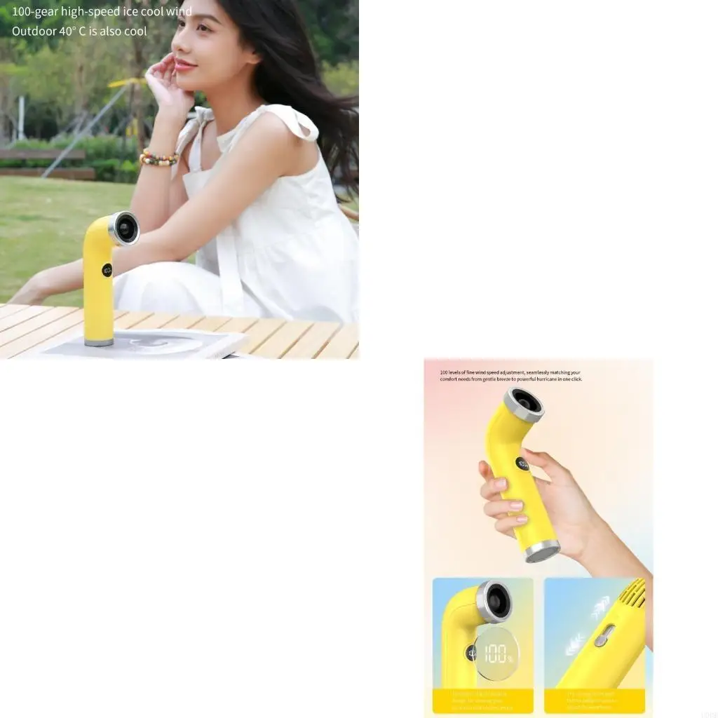 

100-скоростной ручной вентилятор, безлопастный настольный вентилятор с охлаждающим устройством для цифрового дисплея