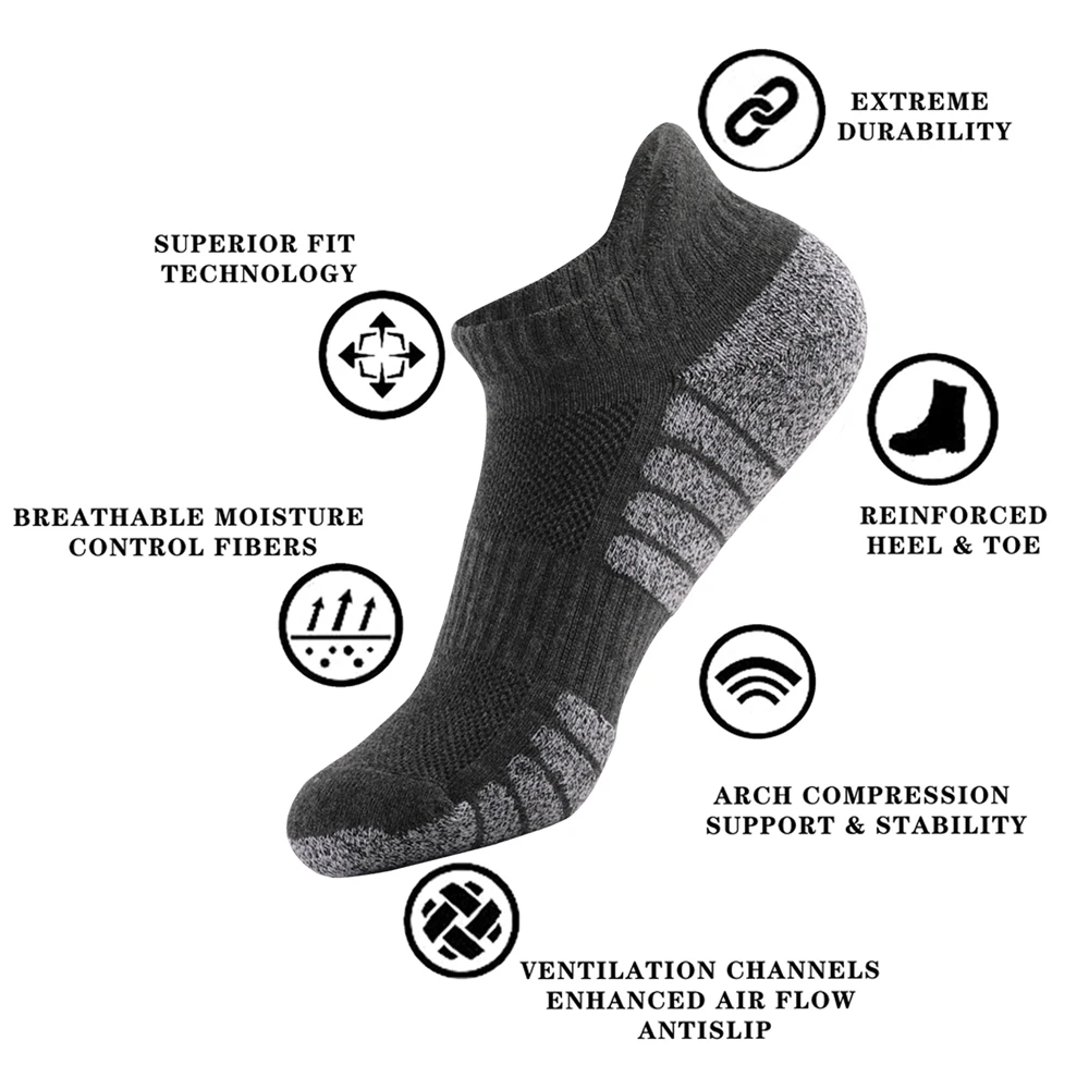 1 Pairs Cotton Thickened Towel Bottom Running Sock Sports Socks Anti Friction Mesh Breathable Low Cut Women Men Socks Outdoor