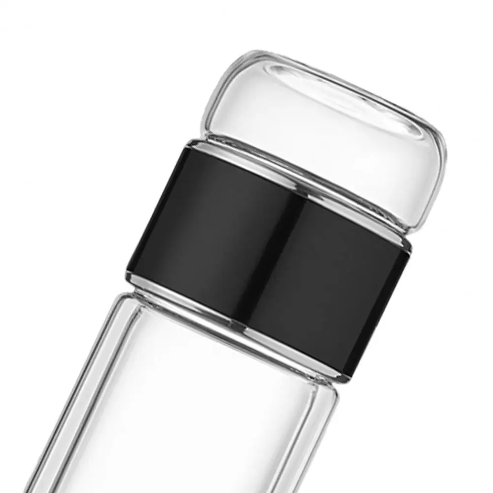 Glass Tea Drinker Glass Tea Infuser Bottle with Double-layer Insulation Portable Travel Tea Maker with Filter Leakproof for Home