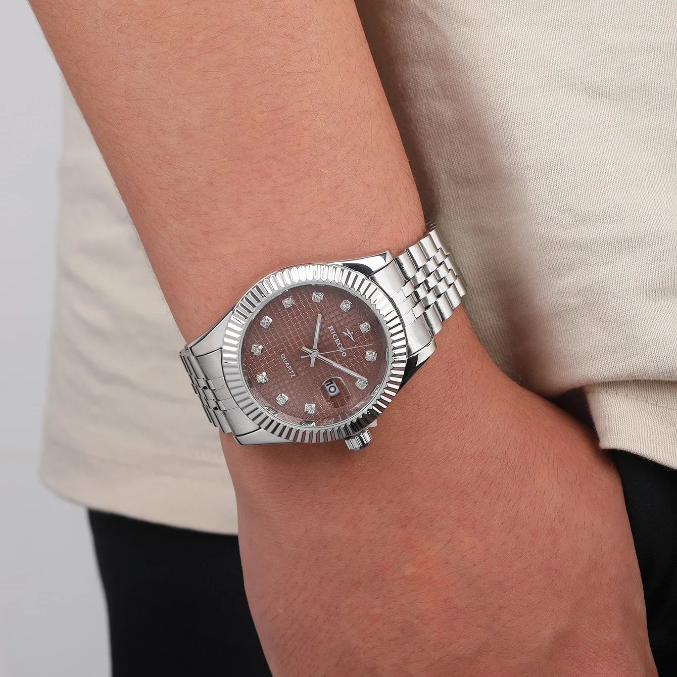 Classic Men\'s Quartz Watch High Quality Luxury Round Business Student Sport Wristwatch Relogio Stainless Steel Date Clock