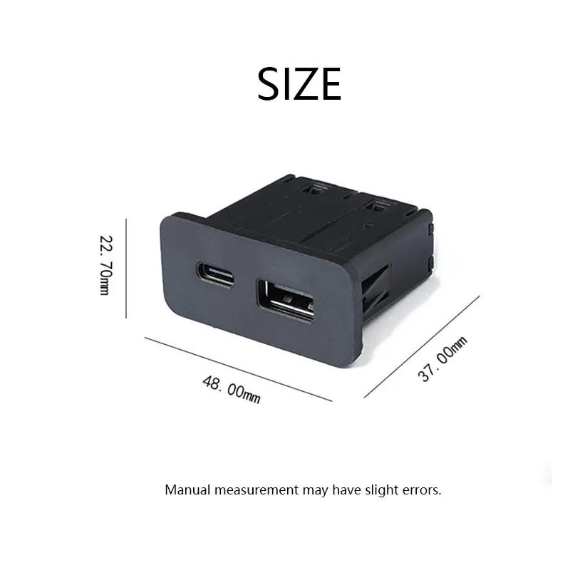 1PC Dual USB PD Typ-C Ladeanschluss Netzteil Armlehnenbox Hinterer Unterer Anschluss QC3.0 Schnellladegerät für Geely EX2 – Detail 2