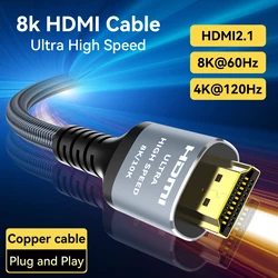 MIZIQIER Long 8K HDMI 2.1 Cables 48Gbps high speed braided Cord-4K@120Hz 8K@60Hz Compatible With Roku TV/PS5/PS4/RTX 3080 3090
