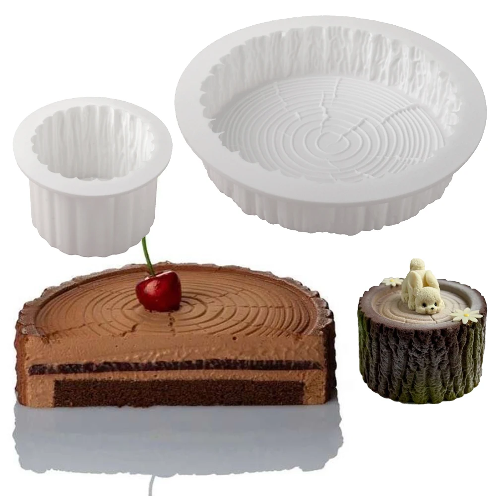 Weihnachten Französisch Mousse Kuchen Form 4 Zoll oder 7 Zoll oder 6 Zellen Zylindrischen Baumstumpf Silikon Kuchen Form Küche Dessert Werkzeuge