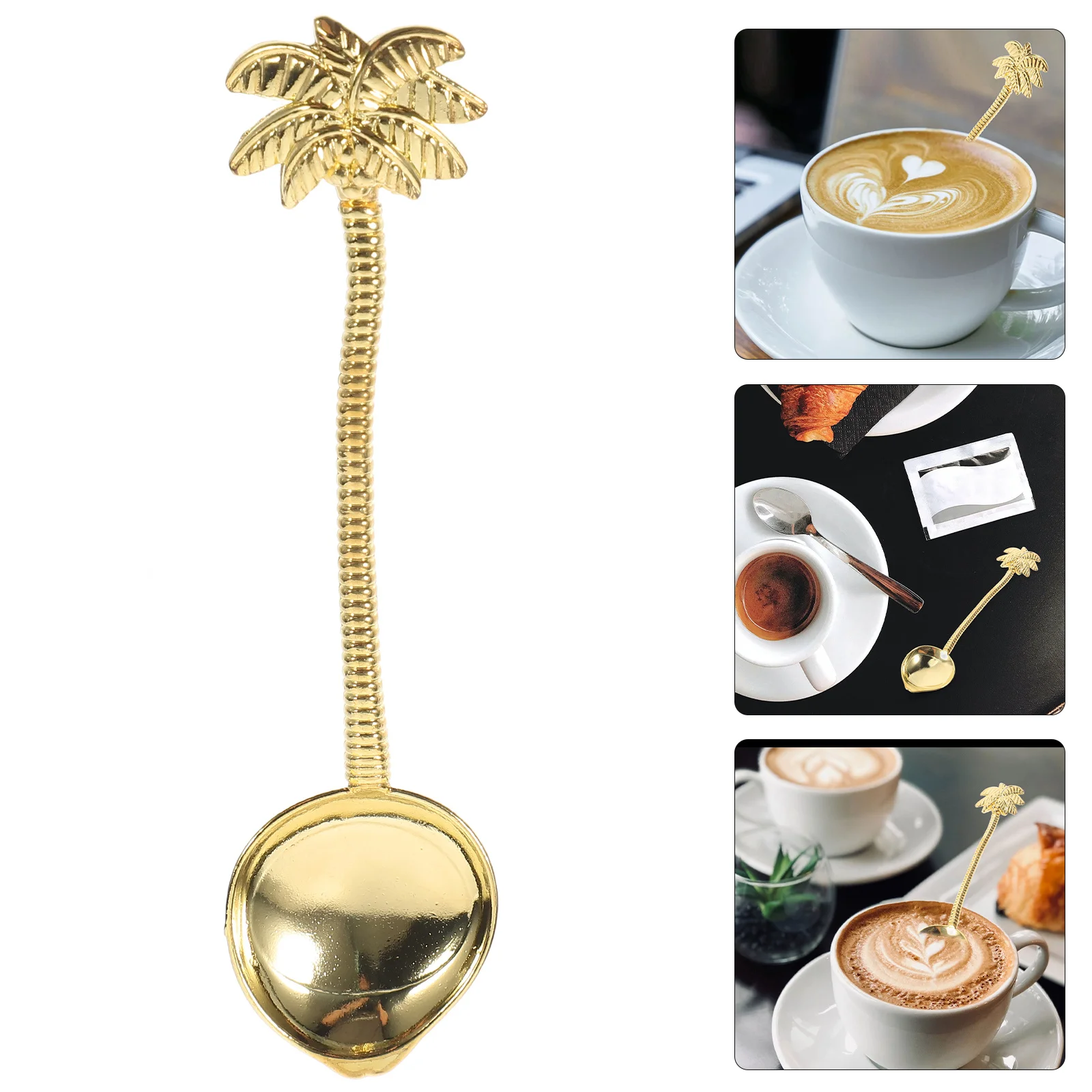 

1Pcs Vintage Coffee Spoon Zinc Alloy Polished Mirror Finish Non-Slip Handle Creative Dessert Stirring Sugar Spoon