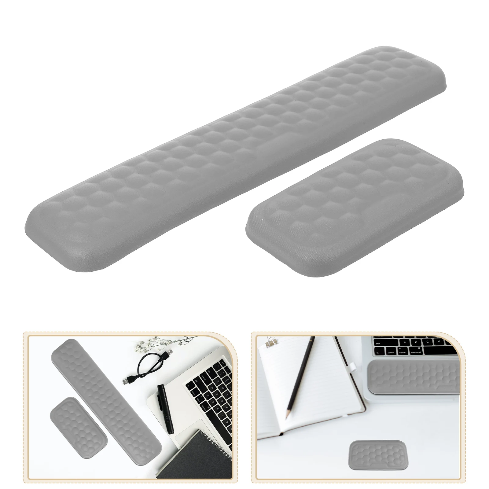 

1 set 1 Set Ergonomic Keyboard Wrist Rest Pad Soft Wrist Support Cushion For Typing Office Use Large Mouse Pad With Memory Foam
