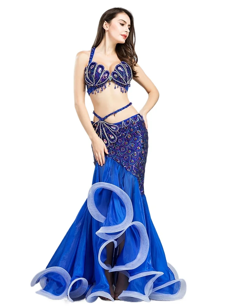 2023 New High-end Dance Performance Women Dancewear Belly Dance Costume Bra&skirt 2pcs Set Stage Dance Clothing 8808