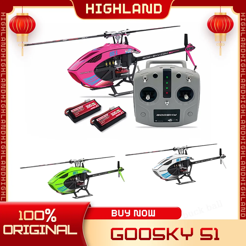 Goosky S1 Bnf/Rtf 3d 6ch Stunt Double Brushless Flybarless Direct-Drive Motor Direct Drive Helicopters Rc Airplane Toy Kids Gift